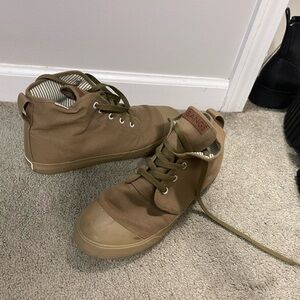 Casual Olive Green High-Top Sneakers